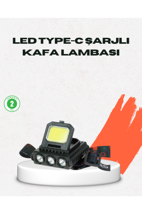 USB Şarjlı Kafa Feneri 800 Lumen Ayarlanabilir COB ve XPE LED