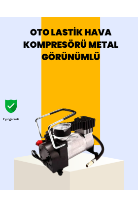 Araç Çakmak Girişli Metal Hava Kompresörü 10A Güçlü Motor