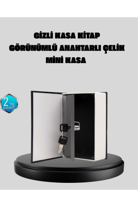 Anahtarlı Gizli Kitap Kasa – Metal İç Yapı Kamuflajlı Sözlük Tasarım
