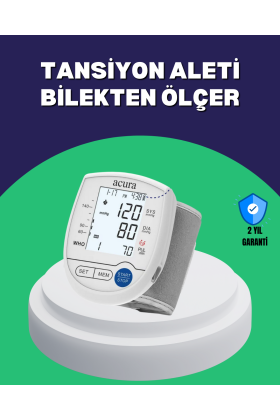 Şarjlı ve Pilli Bilek Tansiyon Ölçer Dijital Ekran Hafıza Kayıtlı