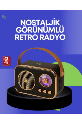 Klasik Retro Radyo – Bluetooth Destekli FM Özellikli Şarjlı Hoparlör