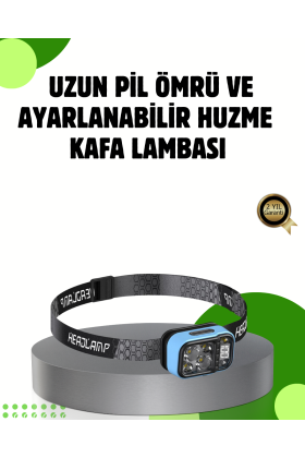 53 Modlu Süper Parlak LED Kafa Lambası Type C Şarjlı Güç Göstergeli