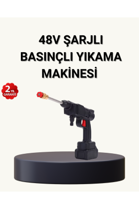Taşınabilir Basınçlı Yıkama Makinesi – 5m Hortumlu Köpük Şişeli 48V Güçlü