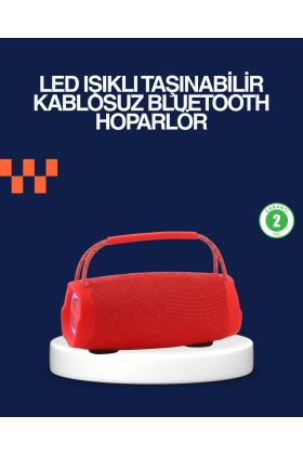 Derin Baslı Çift Hoparlörlü Taşınabilir Kablosuz Hoparlör