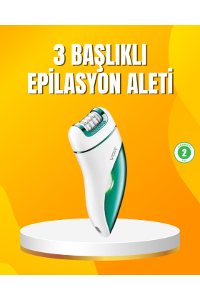 Şarjlı 3’ü 1 Arada VGR Epilatör LED Işıklı Suya Dayanıklı Hassas Bölge Epilasyon Makinesi
