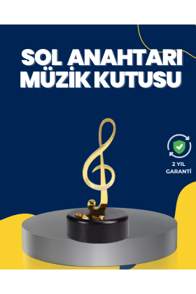 Altın Sol Anahtarı Müzik Kutusu Döner Mekanizmalı