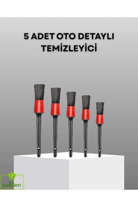 5 Parça Detay Temizlik Fırçası Seti Jant Motor Havalandırma İç Dış Temizlik