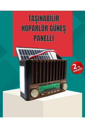 Nostaljik Tasarımlı Solar Şarjlı Radyo AM FM SW ve Bluetooth