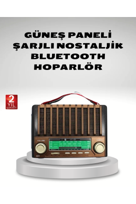Taşınabilir Hoparlör Güneş Panelli Bluetooth USB SD FM AM SW Radyo