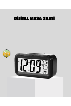 Fotoselli Dijital Masa Saati Aydınlatmalı Alarm ve Tarih Göstergeli