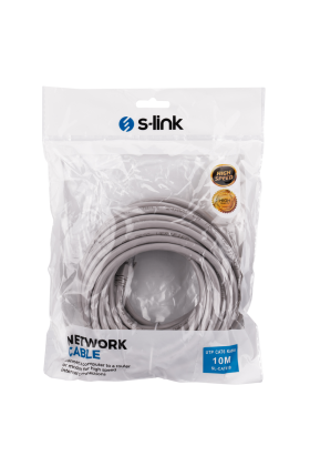 S-LINK SL-CAT610 CAT6 Patch 10Mt Kablo (Gri)(1923)