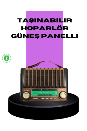 Güneş Enerjili Taşınabilir Radyo ve Bluetooth Hoparlör Çok Fonksiyonlu