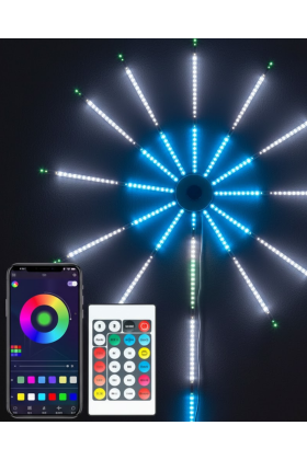 RGB LED Duvar Dekoru Sökülebilir Kollu Havai Fişek Işık Sistemi
