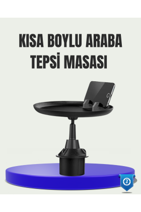 360° Döner Araç Bardaklık Tepsisi Geniş Yemek Alanlı Telefon Standlı