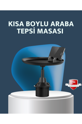 Araç İçi 360° Ayarlanabilir Bardaklık Tepsisi Geniş Yüzeyli ve Telefon Standlı