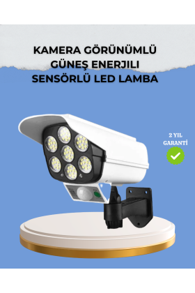 Kamera Görünümlü Solar LED Lamba Hareket Sensörlü Uzaktan Kumandalı Bahçe Duvar Aydınlatması