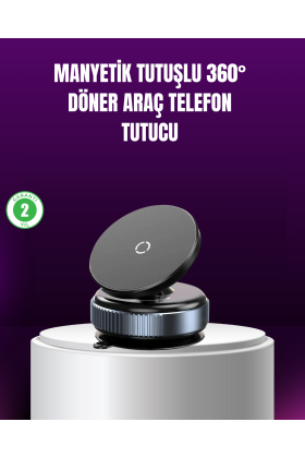 Araç İçi Manyetik Telefon Tutucu 360° Döner Vakumlu Stand