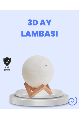 RGB Modlu 16 Renkli Ay Gece Lambası 3D Baskı ve Uzaktan Kumanda Özellikli