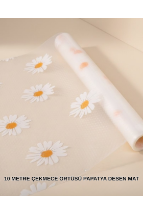10 Metre Papatya Desenli Kolay Temizlenebilir Çekmece Matı