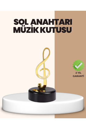 Sol Anahtarı Temalı Döner Müzik Kutusu Melodili Dekoratif Ürün