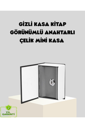 Sözlük Görünümlü Gizli Kitap Kasa – Anahtarlı Metal İç Kasa Kompakt Boyut Şık ve Güvenli Tasarım