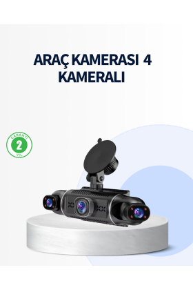 4 Kameralı Araç İçi Kamera 1080P GPS Takip WiFi Gece Görüşlü