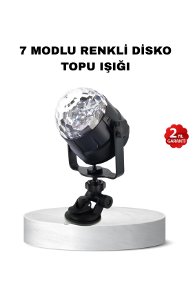 Müzik Ritmine Duyarlı Renkli Disko Topu – 7 Modlu Işıklı Parti Lambası