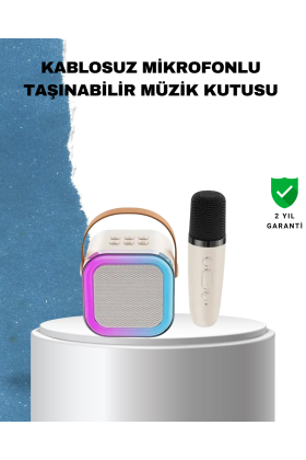 Karaoke Mikrofon Hoparlör Seti 6 Saat Kullanım Süresi