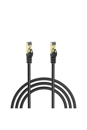 S-LINK MM-CAT702 CAT7 Patch 2Mt Gold Uçlu   FTP CCA Ağ Bağlantı Kablosu (Siyah)(1923)