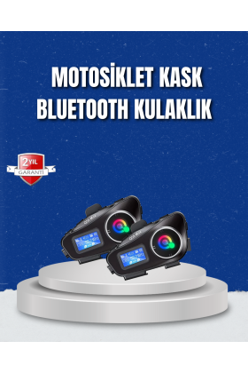 LCD Ekranlı Bluetooth Kask Kulaklığı FM Radyo ve SD Kart Girişli