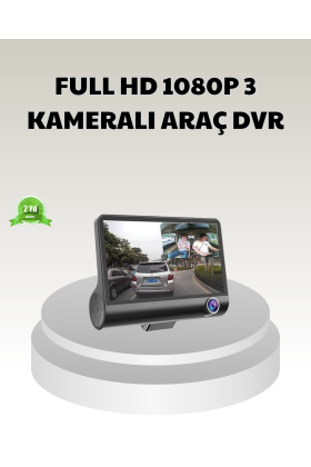 Araç DVR Kamerası 3’lü 170° Geniş Açılı Full HD ve Park Destekli