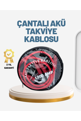 1200A Güçlü Akü Takviye Kablosu 2m Büyük Maşalı Acil Yardım