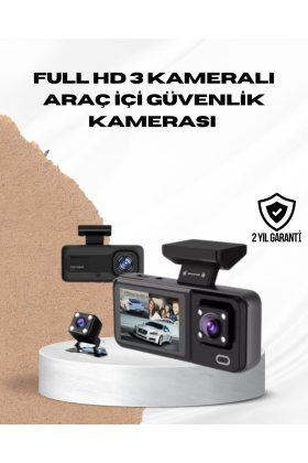 Wi-Fi Bağlantılı Full HD Araç Kamera Seti 3 Kameralı Park Koruma ve Döngü Kayıt