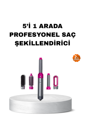 5’i 1 Arada Saç Şekillendirme Seti Negatif İyon Teknolojili ve Hızlı Kurutmalı