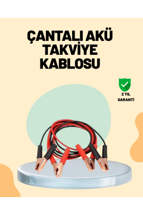 1200 Amper Jumper Kablo 2 Metre Bakır Uçlu Araç Takviye Seti
