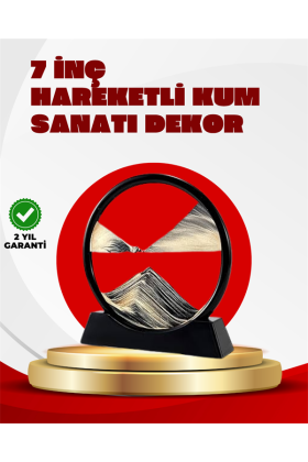 Rahatlatıcı Kum Sanatı – Yuvarlak Cam Çerçeveli Hareketli Kum Resmi Ofis ve Ev İçin Etkileşimli Masaüstü Süs