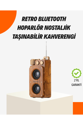 Ahşap Tarzı Kablosuz Hoparlör 5W Güçlü Bass TF USB AUX