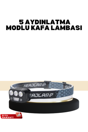Kamp ve Trekking İçin Sensörlü LED Kafa Lambası