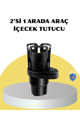 Araç İkili Bardak Tutucu Ayarlanabilir Genişlik 360° Döner Sistem