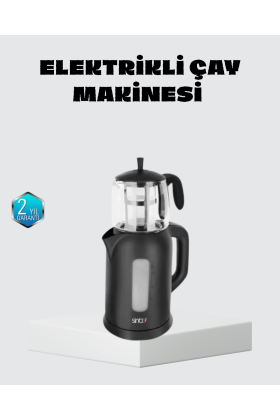 Sinbo Elektrikli Çay Makinesi 1.7 L Su Isıtıcı ve Cam Demlikli Güvenli Kullanım