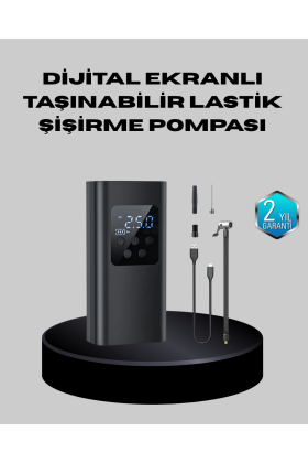 Taşınabilir 80W Kablosuz Lastik Şişirme Pompası Dijital Ekranlı