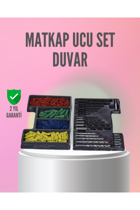 Kapsamlı Matkap Ucu Seti Organizer Kutulu Ahşap Metal Beton Delme