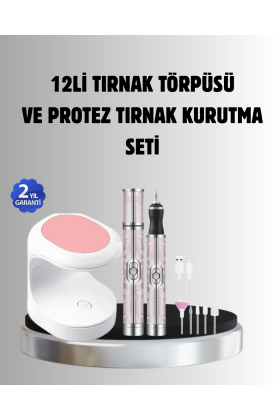 Tırnak Matkabı ve LED Oje Kurutucu 2’li Profesyonel Bakım Seti