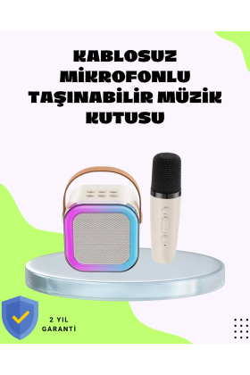 Taşınabilir Karaoke Mikrofon Seti Bluetooth Hoparlörlü