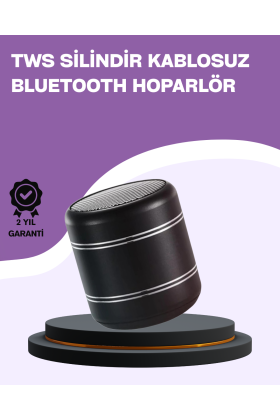 Silindir Tasarım Mini Bluetooth Hoparlör 10m Çekim Güçlü Bas ve Mikrofonlu