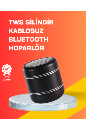 Mini Silindir Kablosuz Hoparlör Güçlü Ses 4W Bas + TWS Senkron Özellik