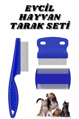 Evcil Hayvan Bit Tarağı Seti Paslanmaz Çelik Bıçaklı 4lü Set