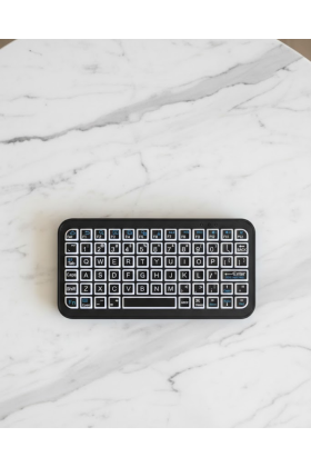 Siyah Kablosuz Mini RGB Işıklı Klavye Bluetooth 5.2 İnce Tasarım