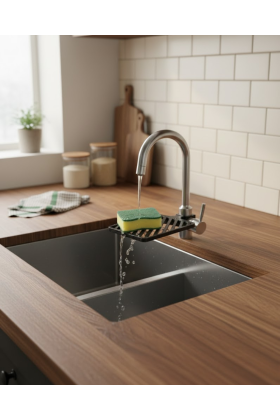 Mutfak Musluk Üstü Sünger Tutucu Tezgah Düzenleyici Organizer