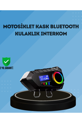 500mAh Bataryalı Bluetooth 5.4  İnterkom LED Ekranlı FM Destekli